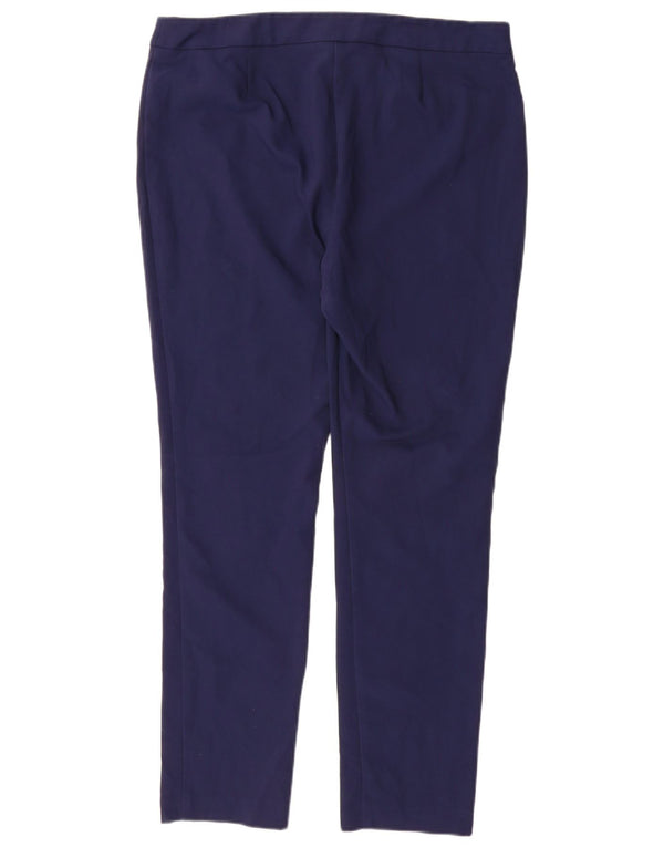 Marks & Spencer Womens Slim Casual Trousers UK 16 Large W34 L28 Navy Blue