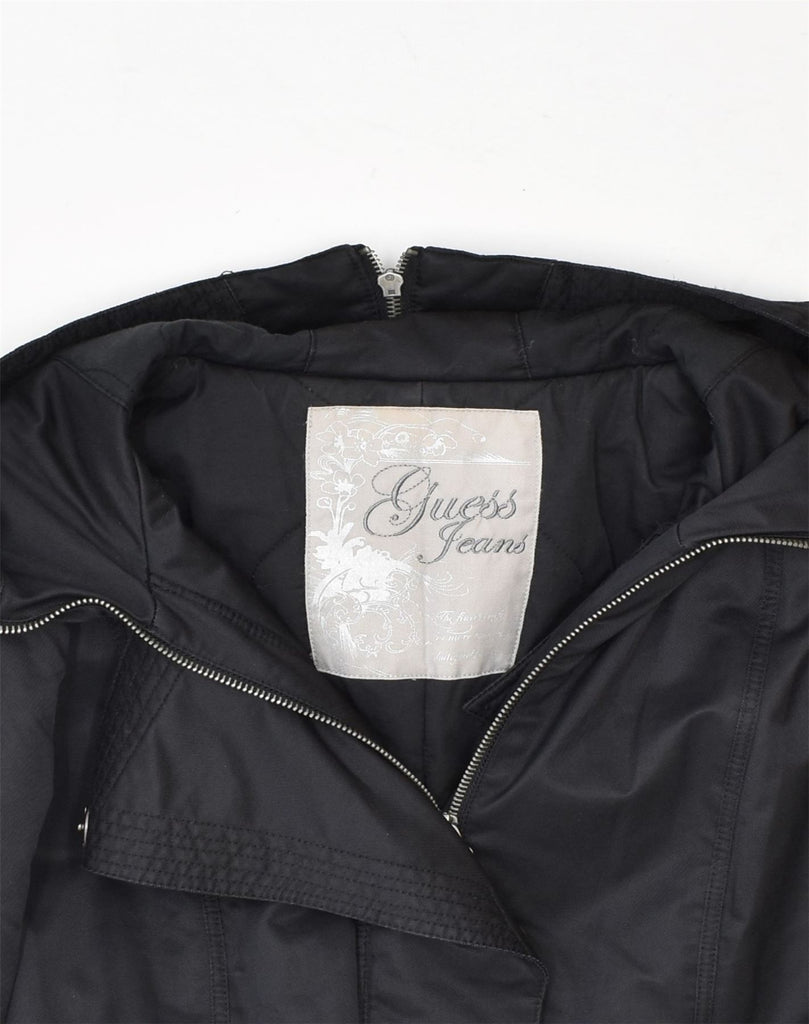 GUESS Womens Hooded Utility Jacket UK 18 XL Black Cotton | Vintage | Thrift | Second-Hand | Used Clothing | Messina Hembry 