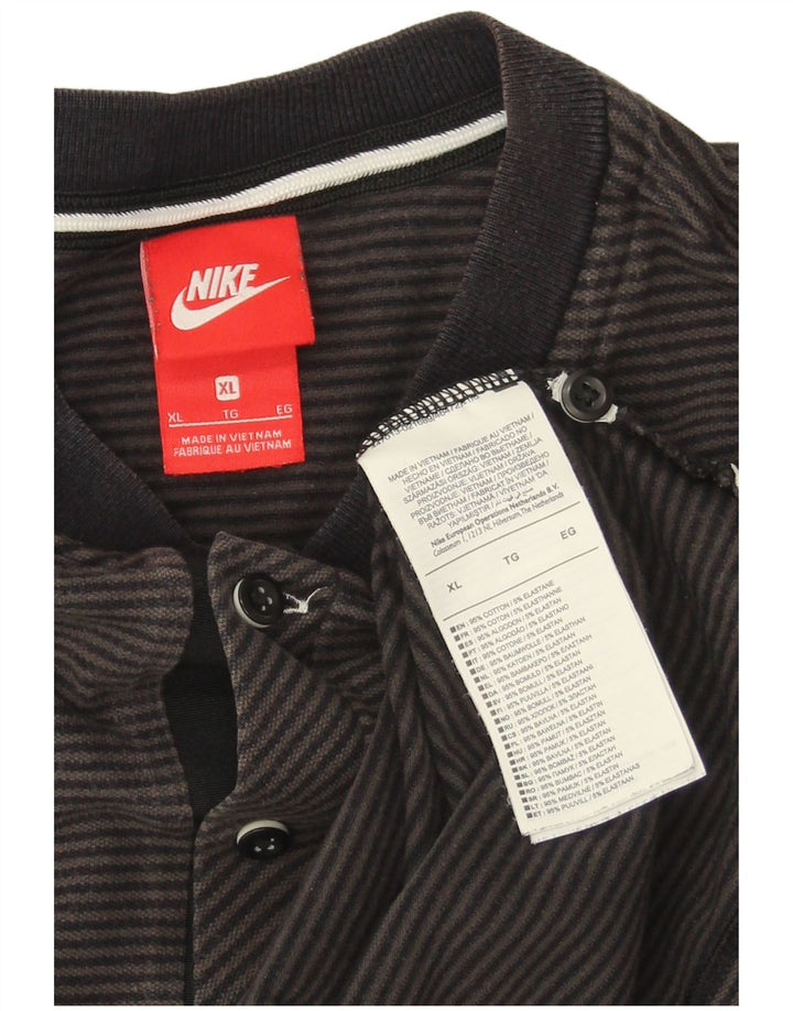 Nike Mens Graphic T-Shirt Top XL Grey Striped Cotton