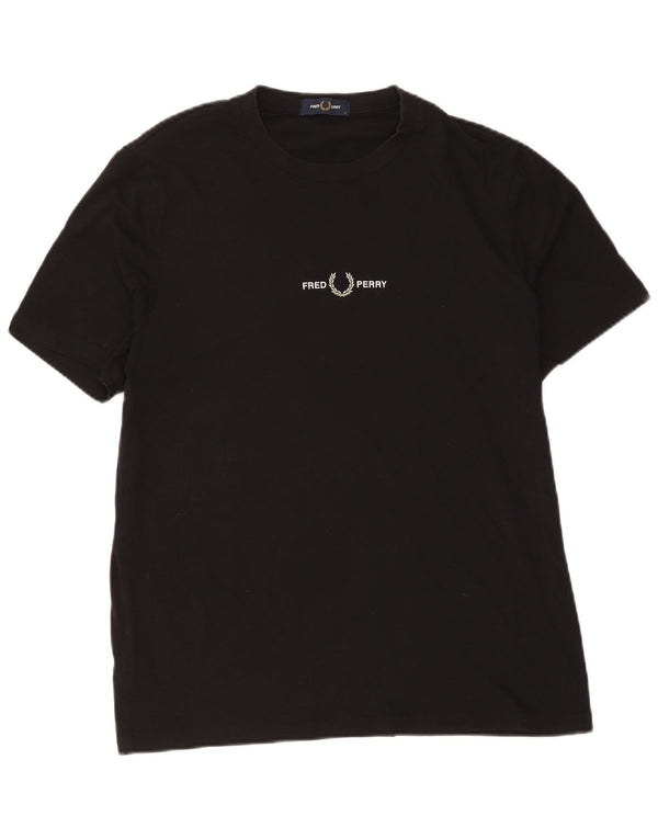 Fred Perry Mens T-Shirt Top Large Black Cotton