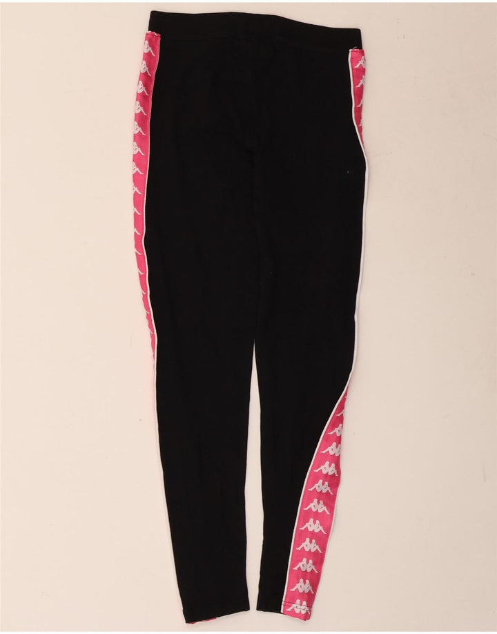 Kappa Womens Graphic Leggings UK 14 Medium  Black
