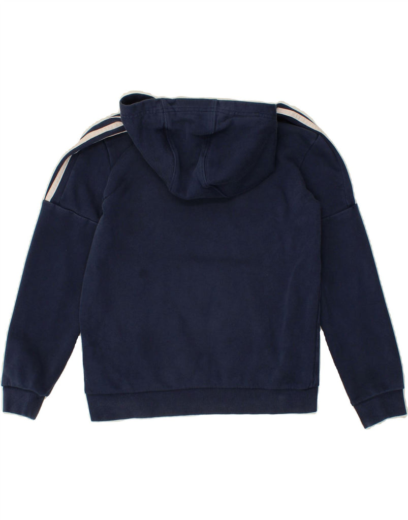 ADIDAS Boys Graphic Hoodie Jumper 11-12 Years Navy Blue Cotton Vintage Adidas and Second-Hand Adidas from Messina Hembry 