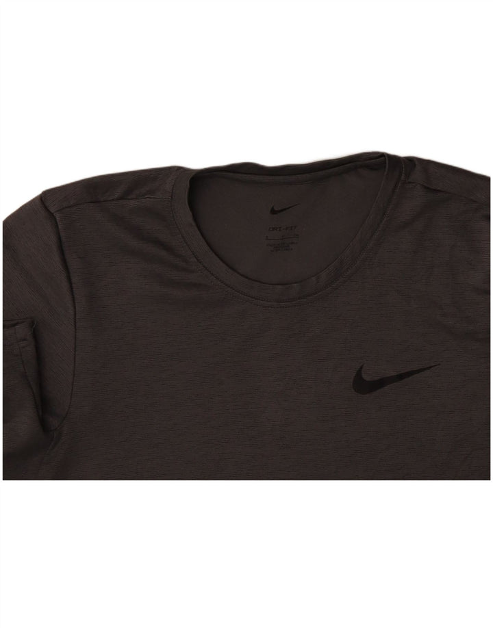 NIKE Mens Dri Fit T-Shirt Top Small Grey Polyester