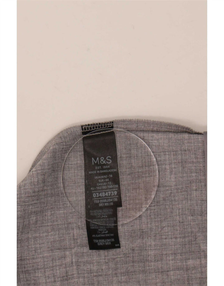 Marks & Spencer Womens 3/4 Sleeve Open Blazer Jacket UK 16 Large Grey