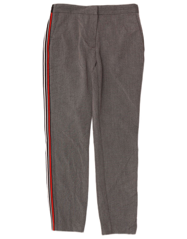 Zara Womens Slim Chino Trousers Medium W28 L27 Grey Colourblock Polyester