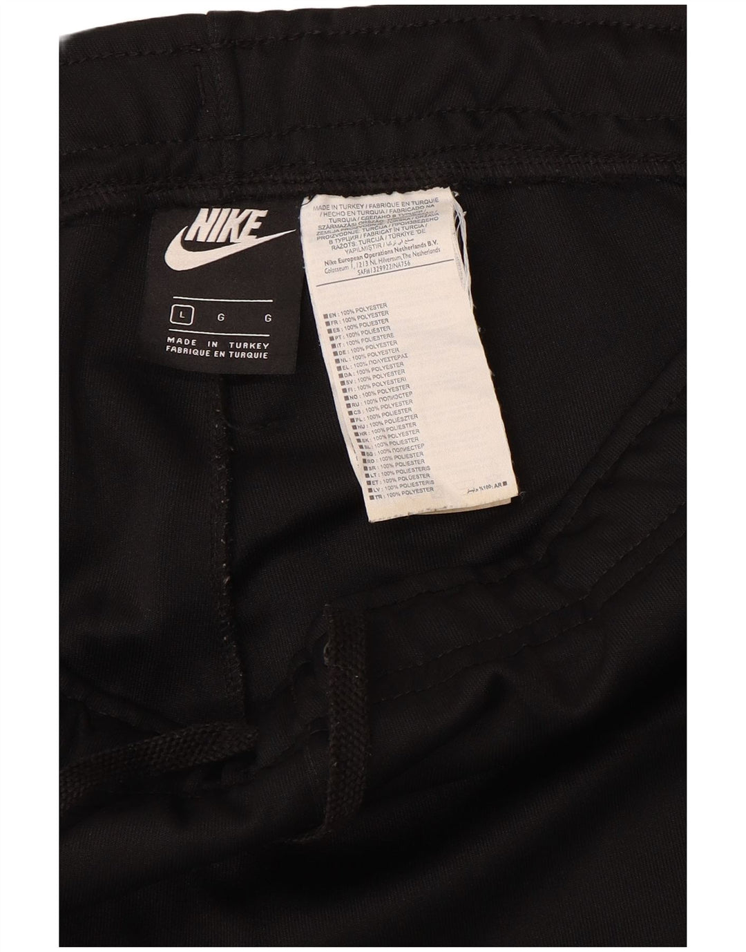 NIKE Mens Graphic Tracksuit Trousers Joggers Large  Black Polyester