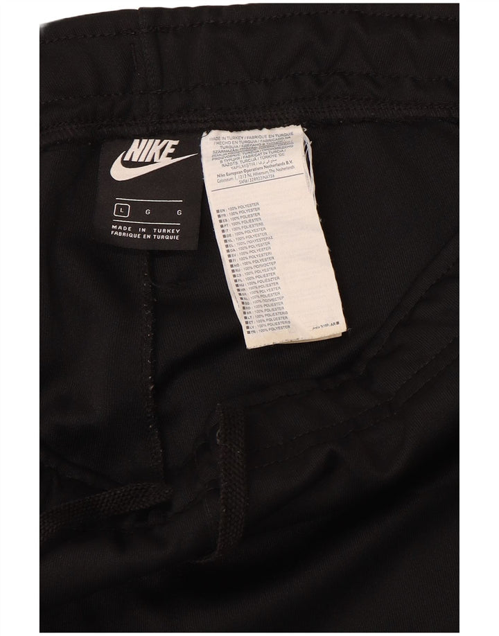 NIKE Mens Graphic Tracksuit Trousers Joggers Large  Black Polyester