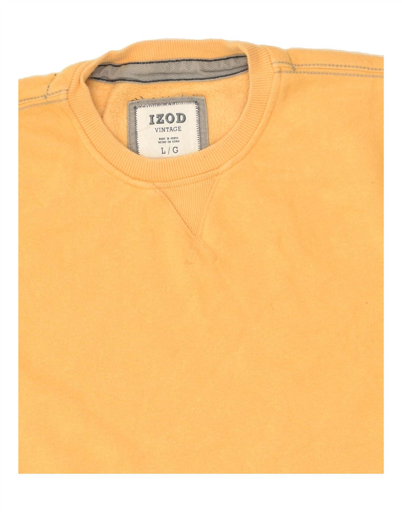 IZOD Mens Sweatshirt Jumper Large Yellow Cotton | Vintage Izod | Thrift | Second-Hand Izod | Used Clothing | Messina Hembry 