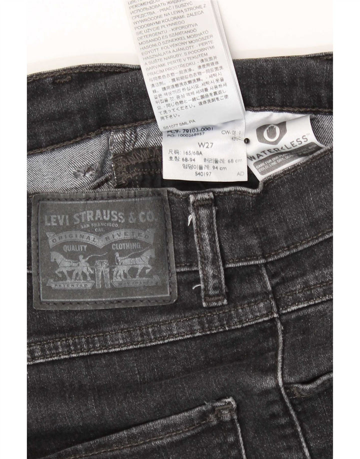 Levi's Womens Distressed Skinny Jeans W27 L27 Black Cotton