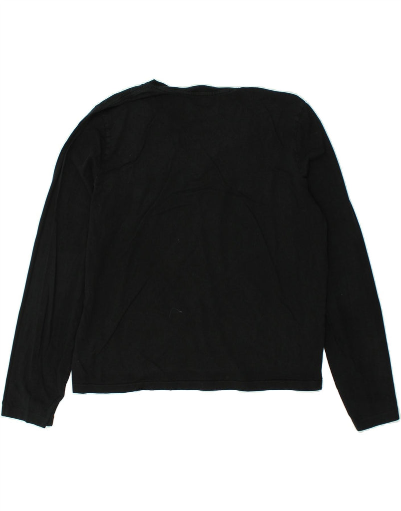 RALPH LAUREN Womens Top Long Sleeve UK 18 XL Black Cotton | Vintage Ralph Lauren | Thrift | Second-Hand Ralph Lauren | Used Clothing | Messina Hembry 