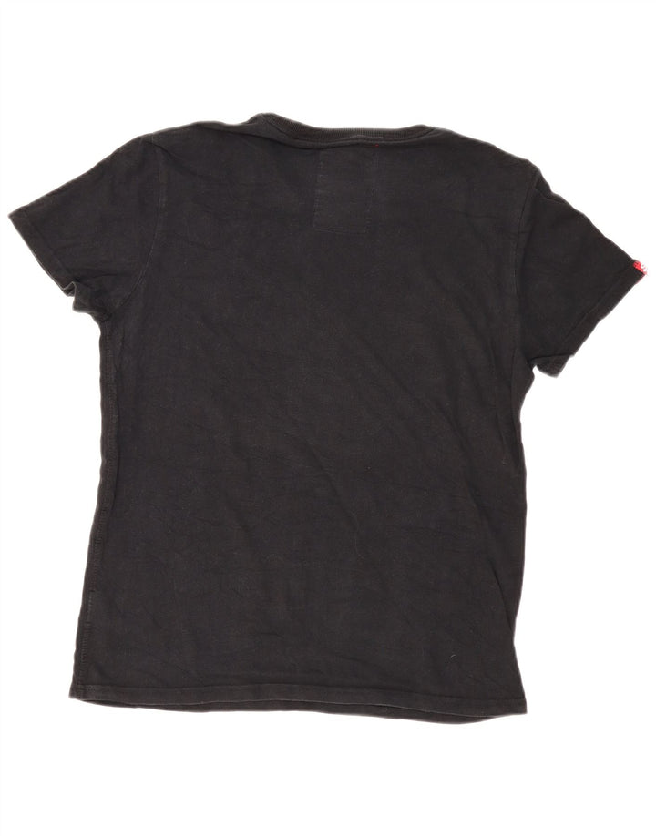 Superdry Mens Graphic T-Shirt Top Large Black Cotton