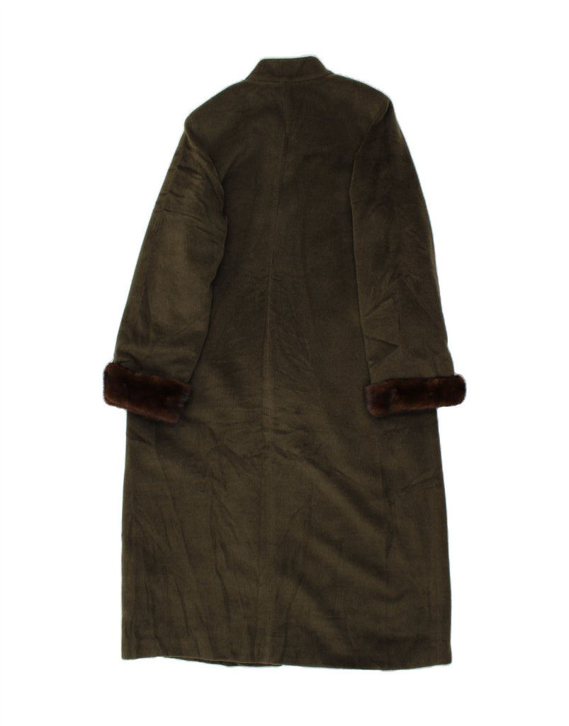 MARINA RINALDI Womens Overcoat Size 23 Medium Khaki Virgin Wool Vintage Marina Rinaldi and Second-Hand Marina Rinaldi from Messina Hembry 