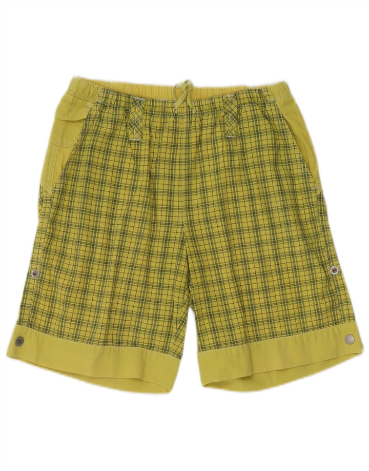 Think Pink Mens Chino Shorts Small W29  Yellow Check Cotton