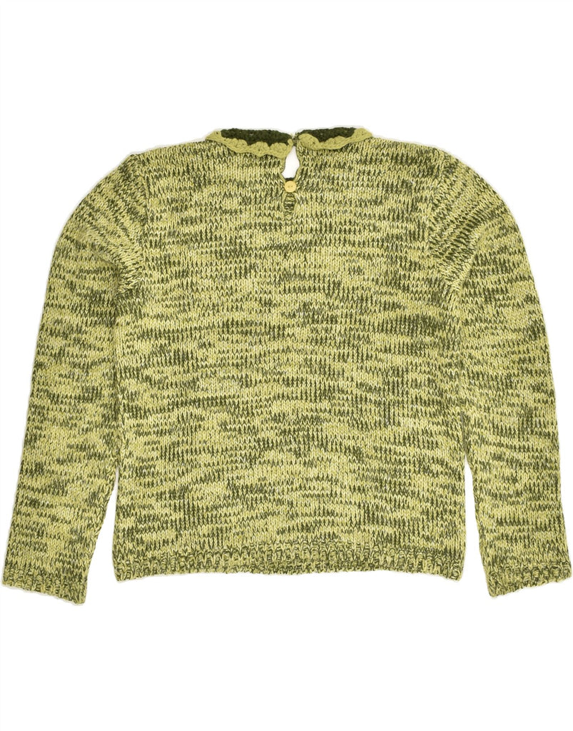 VINTAGE Womens Crew Neck Jumper Sweater UK 14 Medium Green Flecked Wool | Vintage Vintage | Thrift | Second-Hand Vintage | Used Clothing | Messina Hembry 