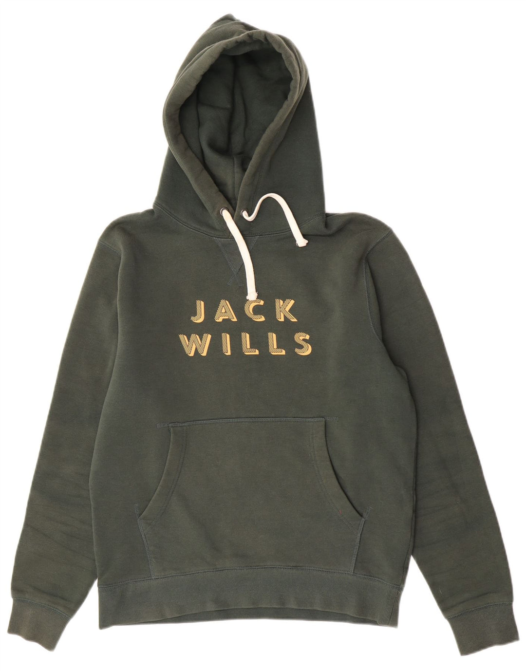 Jack Wills Mens Graphic Hoodie Jumper Medium Green Cotton