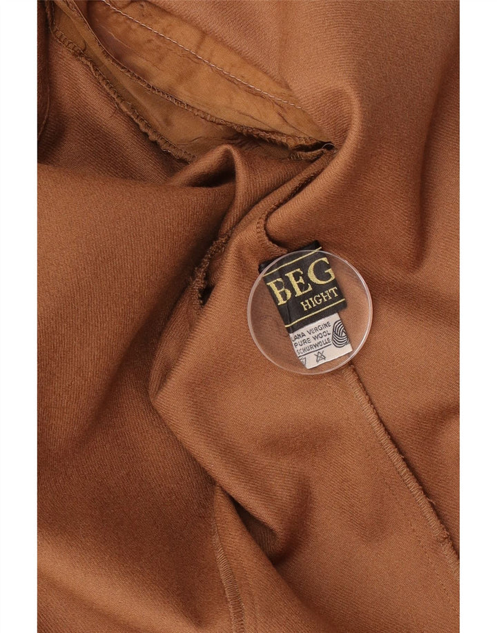 Vintage Womens 2 Button Blazer Jacket UK 14 Medium Brown Virgin Wool