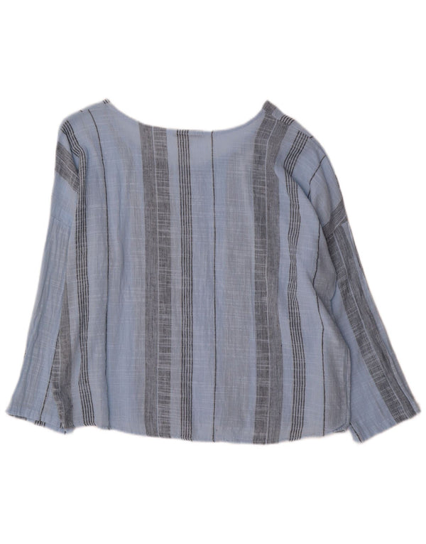 PIAZZA ITALIA Womens Long Sleeve Shirt Blouse UK 16 Large Blue Striped