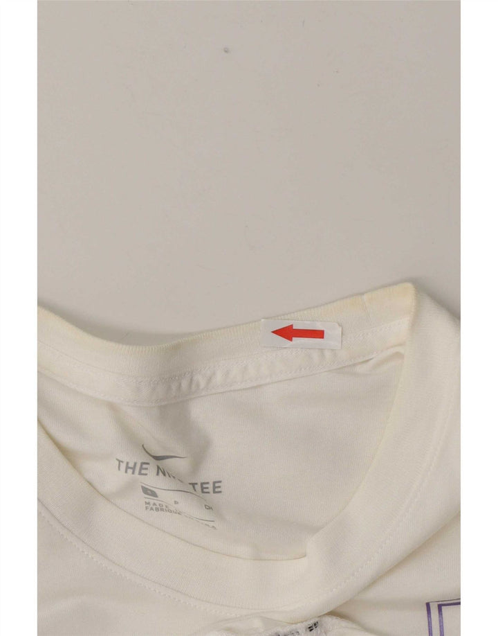 Nike Mens T-Shirt Top Small White Geometric Cotton