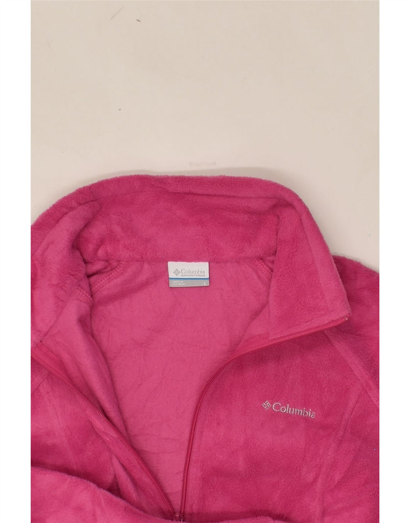 COLUMBIA Womens Fleece Jacket UK 16 Large Pink Polyester | Vintage Columbia | Thrift | Second-Hand Columbia | Used Clothing | Messina Hembry 