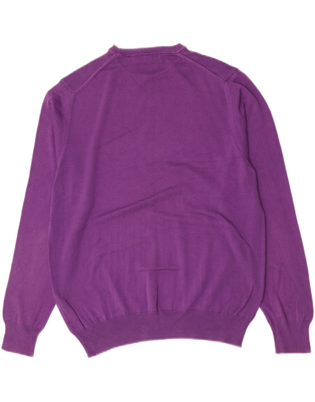 Zara Mens Crew Neck Jumper Sweater Large Purple Cotton