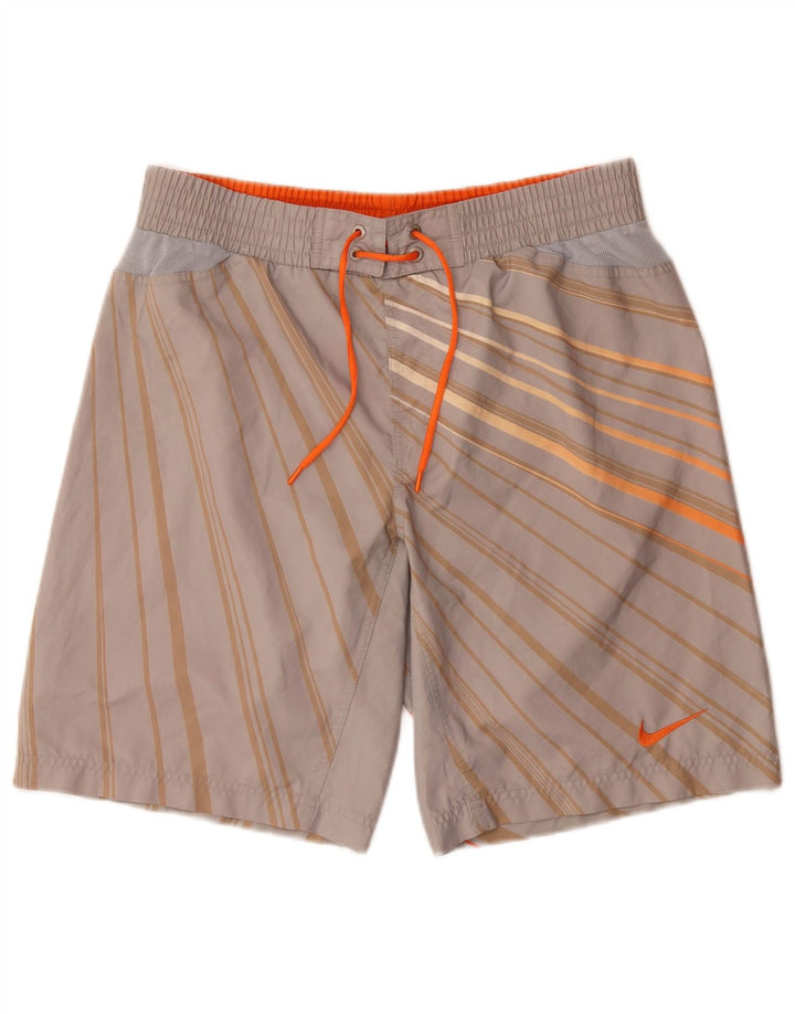 Nike Mens Swimming Shorts Medium Grey Striped Polyester