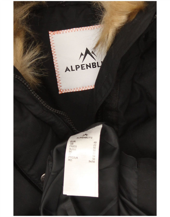 Alpenblitz Womens Hooded Padded Coat UK 22 2XL Black Polyester