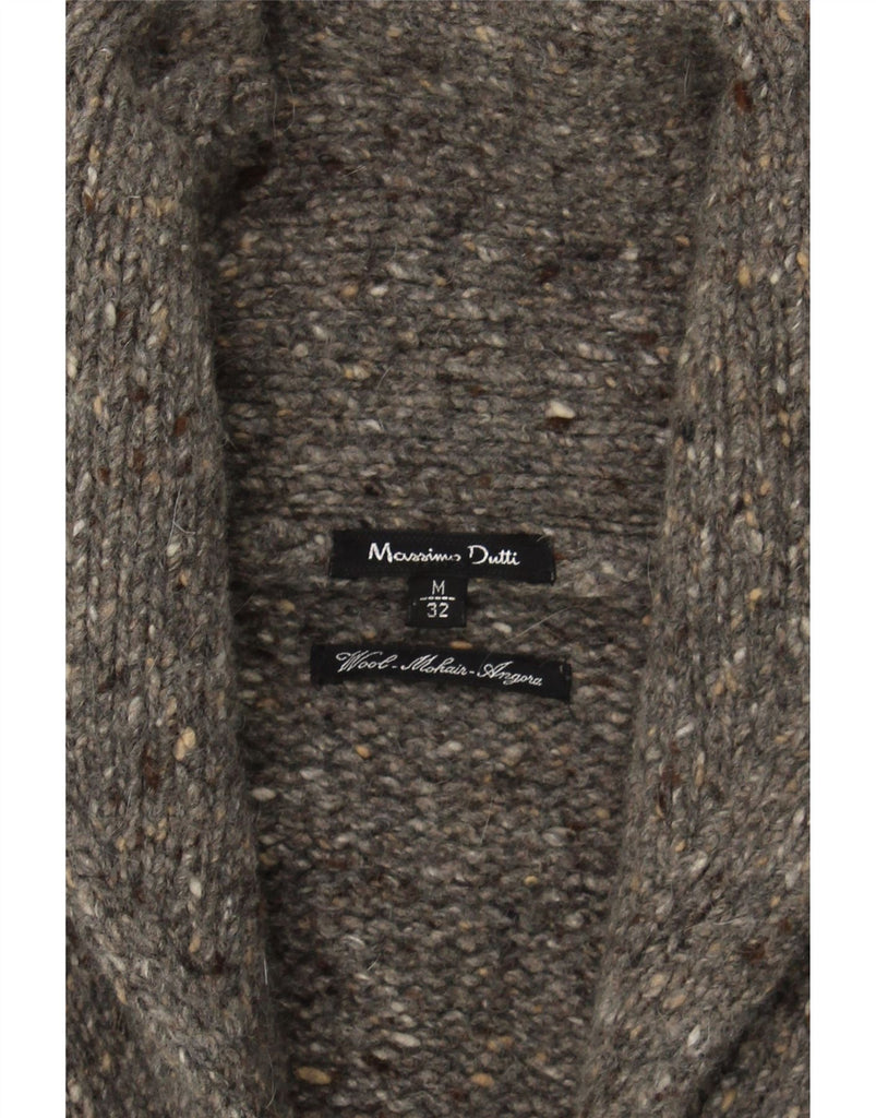 MASSIMO DUTTI Womens Cardigan Sweater UK 14 Medium Grey Flecked Wool Vintage Massimo Dutti and Second-Hand Massimo Dutti from Messina Hembry 