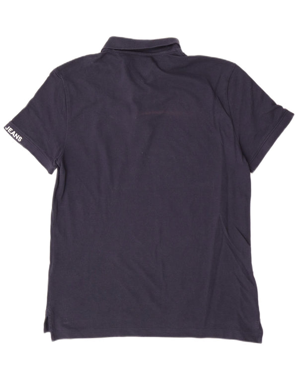 Tommy Hilfiger Mens Short Sleeve Polo Shirt Large Navy Blue Cotton