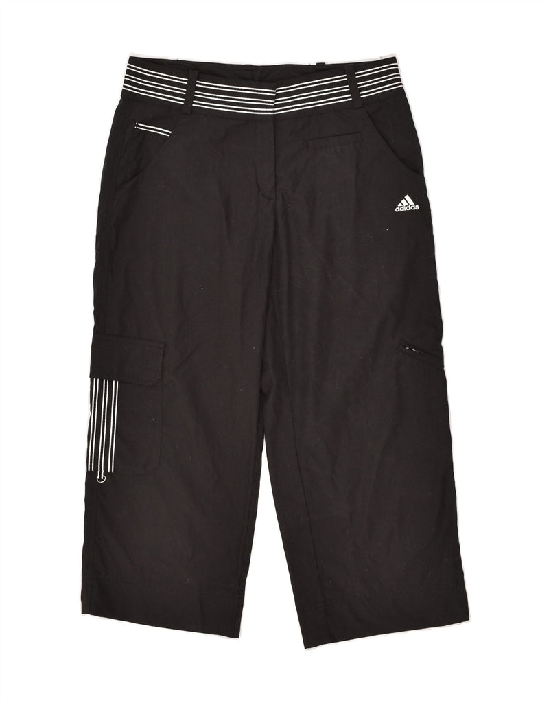 ADIDAS Womens Graphic Straight Capri Trousers UK 12 Medium  W32 L33  Black | Vintage Adidas | Thrift | Second-Hand Adidas | Used Clothing | Messina Hembry 