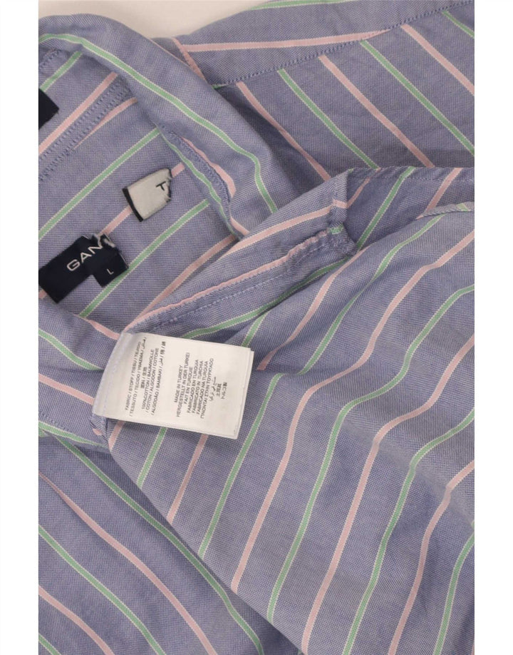 Gant Mens Regular Fit Shirt Large Blue Striped Cotton
