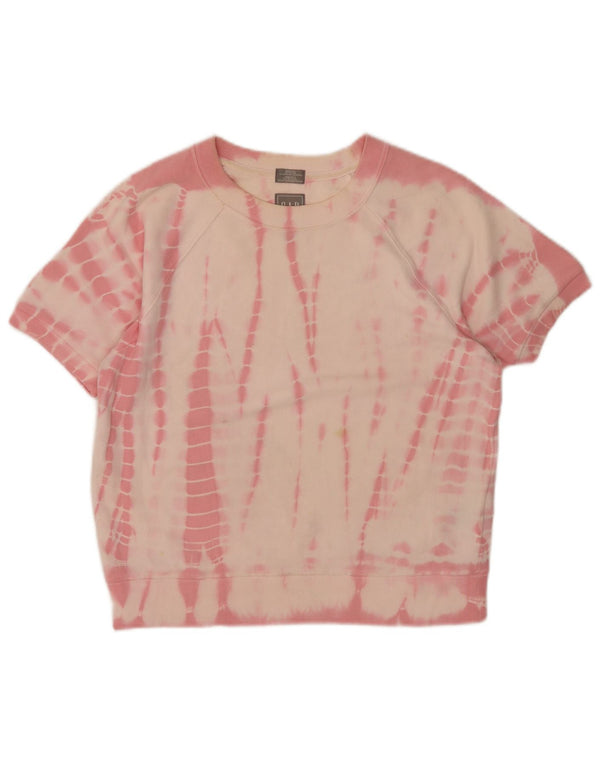 Gap Womens Short Sleeve Sweatshirt Jumper UK 10 Small Pink Tie Dye