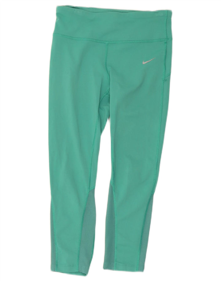 Nike Womens Dri Fit Capri Leggings UK 8 Small  Green Nylon