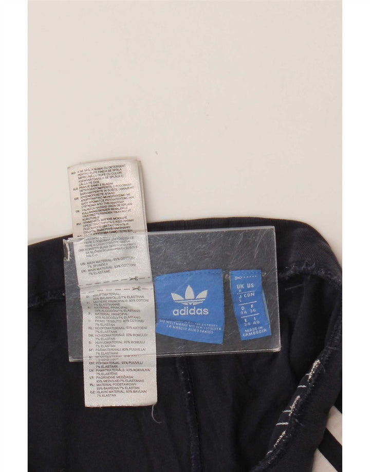Adidas Womens Leggings UK 8 Small Navy Blue Cotton