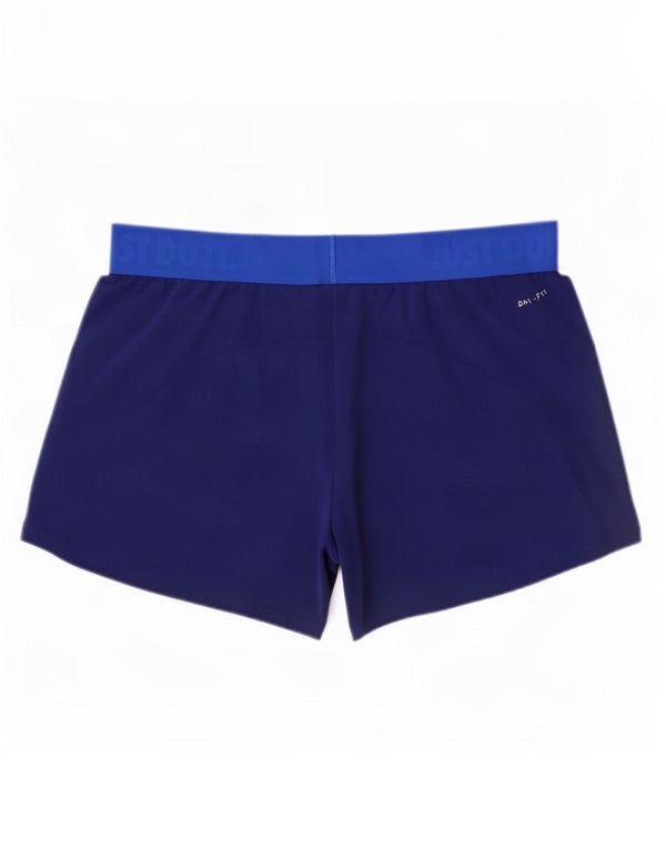 Nike Womens Dri Fit Sport Shorts UK 8 Small Navy Blue Polyester
