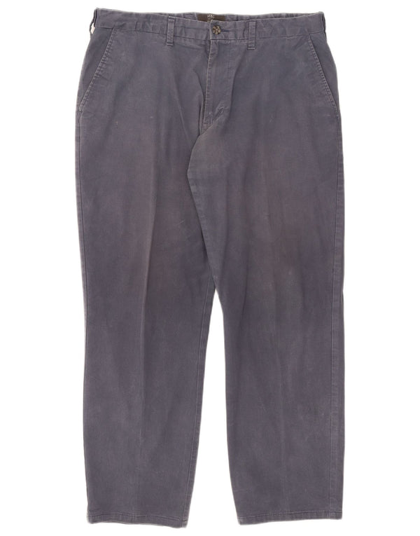 Marks & Spencer Mens Straight Chino Trousers W36 L29 Navy Blue Cotton