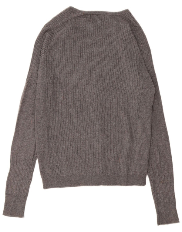 Zara Mens Cardigan Sweater Medium Grey Viscose
