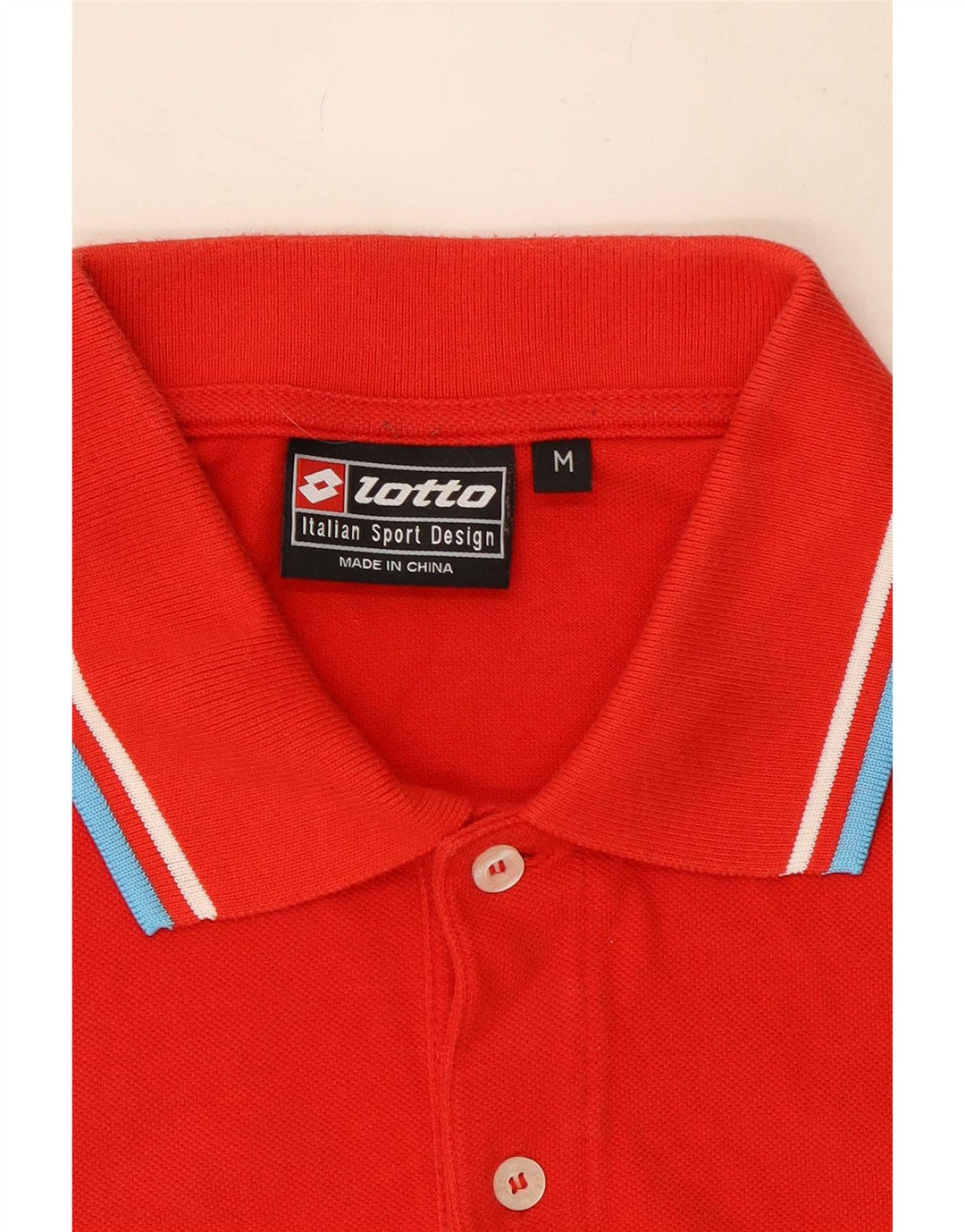 Lotto Mens Polo Shirt Medium Red Striped