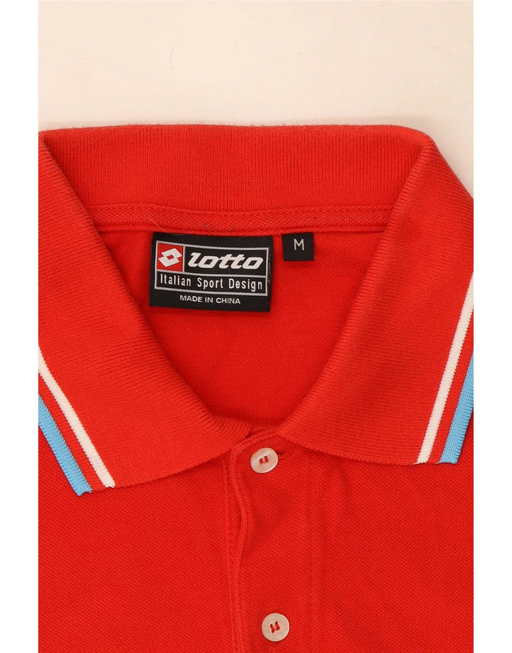 Lotto Mens Polo Shirt Medium Red Striped