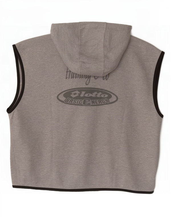 Lotto Mens Hooded Sleeveless Tracksuit Top Jacket UK 42/44 XL Grey