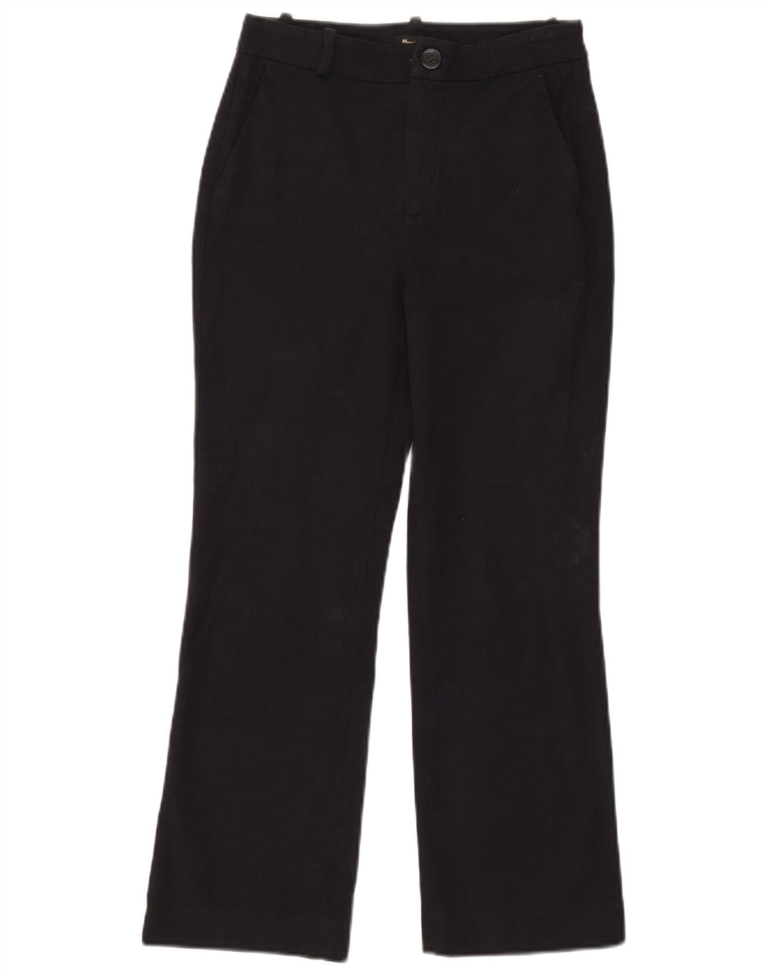 Massimo Dutti Womens Bootcut Chino Trousers 2XS W24 L25 Black