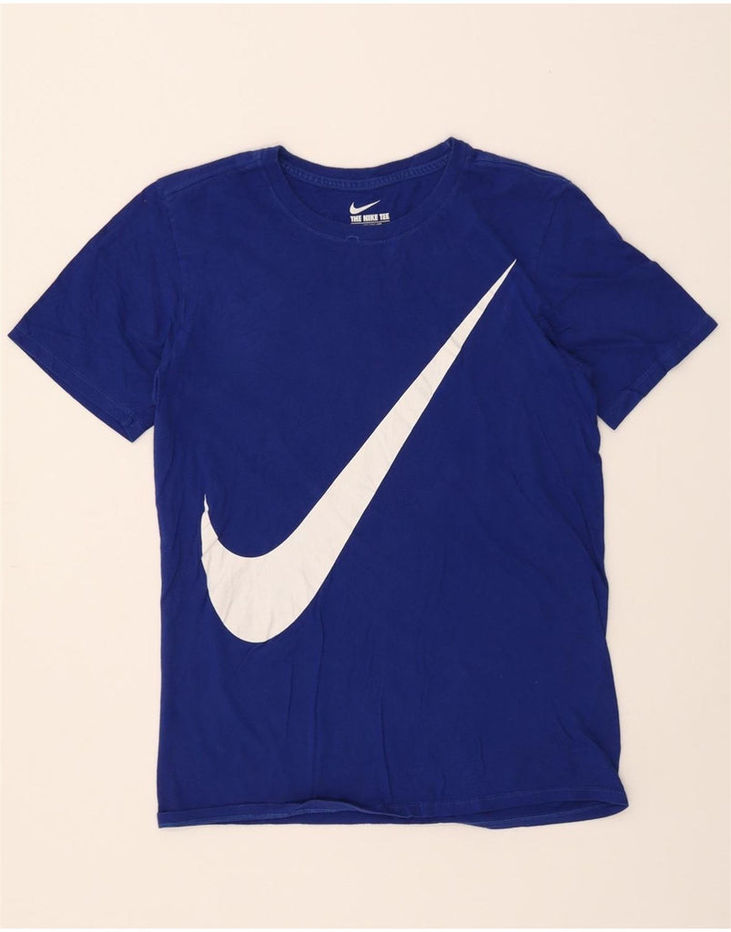 NIKE Mens Athletic Cut Graphic T-Shirt Top Small Blue Vintage Nike and Second-Hand Nike from Messina Hembry 