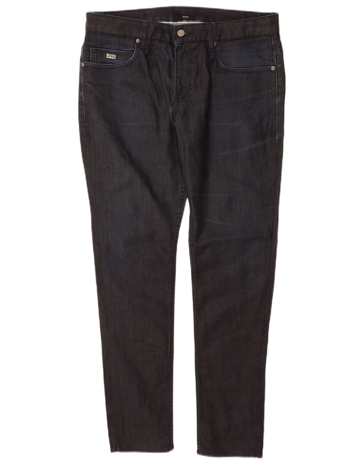 Hugo Boss Mens Skinny Jeans W34 L30 Navy Blue Cotton