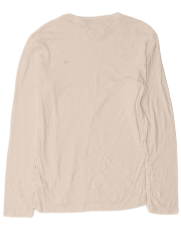 Tommy Hilfiger Mens Top Long Sleeve Large White Cotton