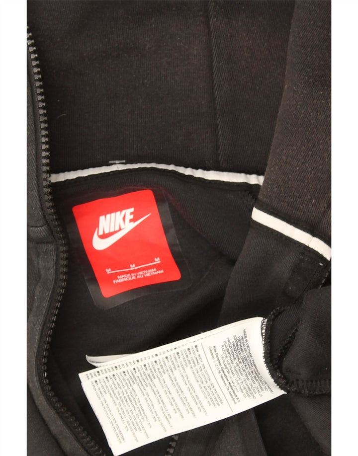 NIKE Mens Zip Hoodie Sweater Medium Grey Cotton