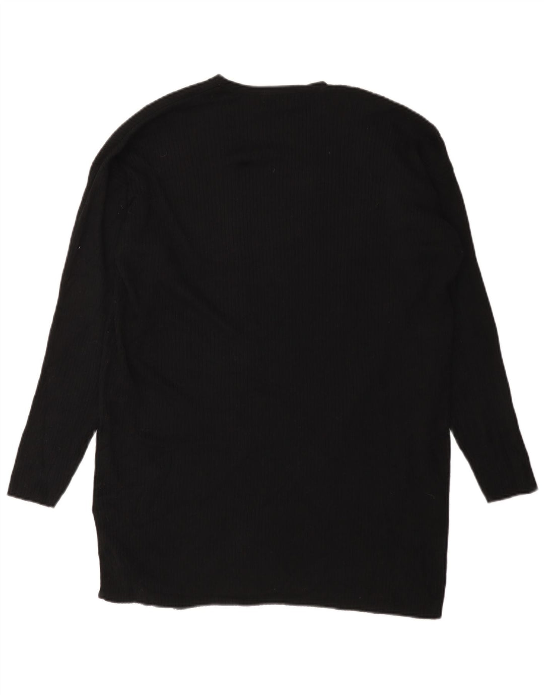 Marks & Spencer Womens Longline Open Cardigan Sweater UK 16 Large Black
