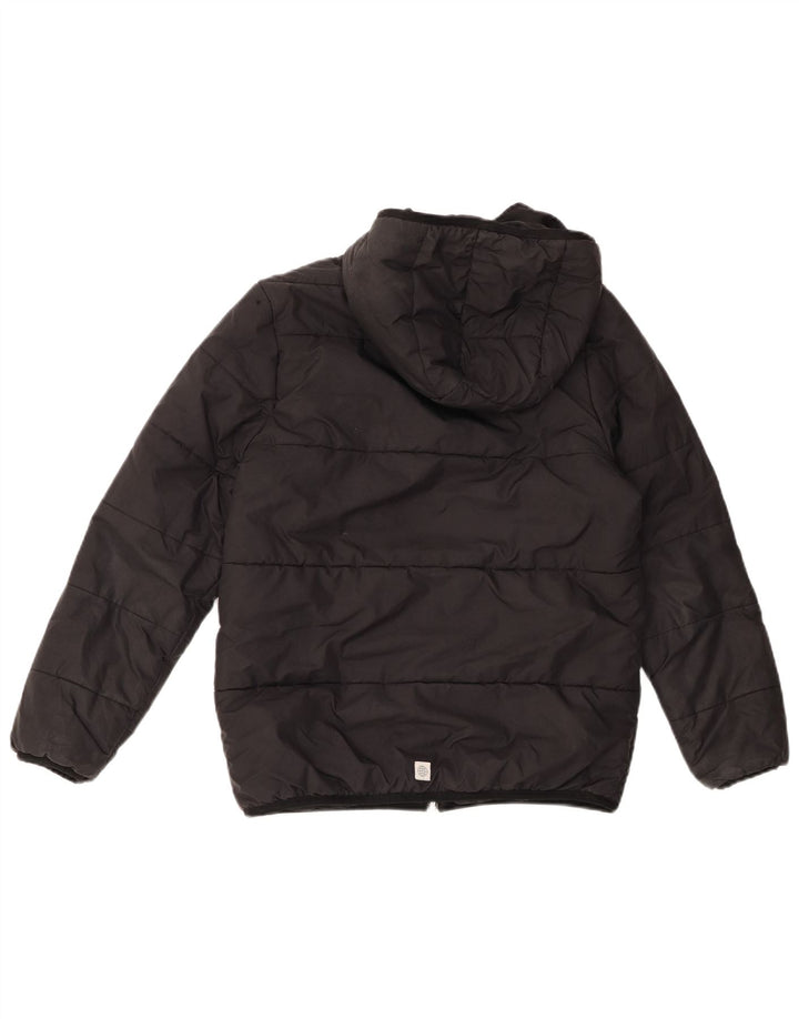 Adidas Boys Hooded Padded Jacket 11-12 Years Black Polyester
