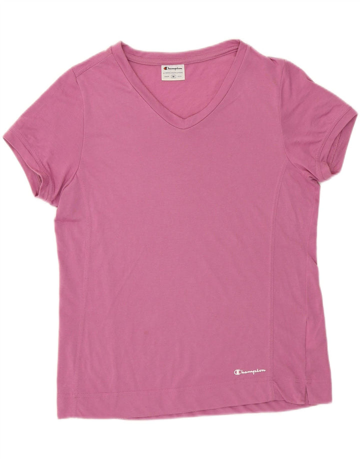 CHAMPION Womens T-Shirt Top UK 14 Medium Pink Polyester