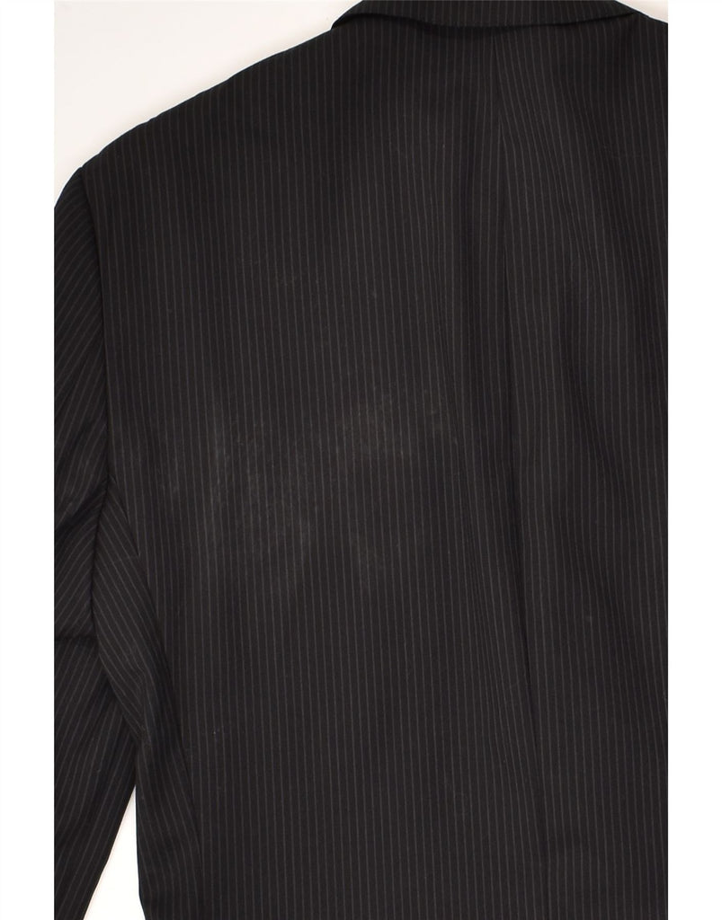 CALVIN KLEIN Mens 2 Button Blazer Jacket UK 36 Small Black Pinstripe Wool | Vintage Calvin Klein | Thrift | Second-Hand Calvin Klein | Used Clothing | Messina Hembry 