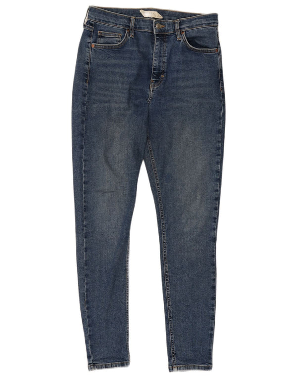 Topshop Womens Skinny Jeans UK 12 Medium W30 L27 Blue Cotton