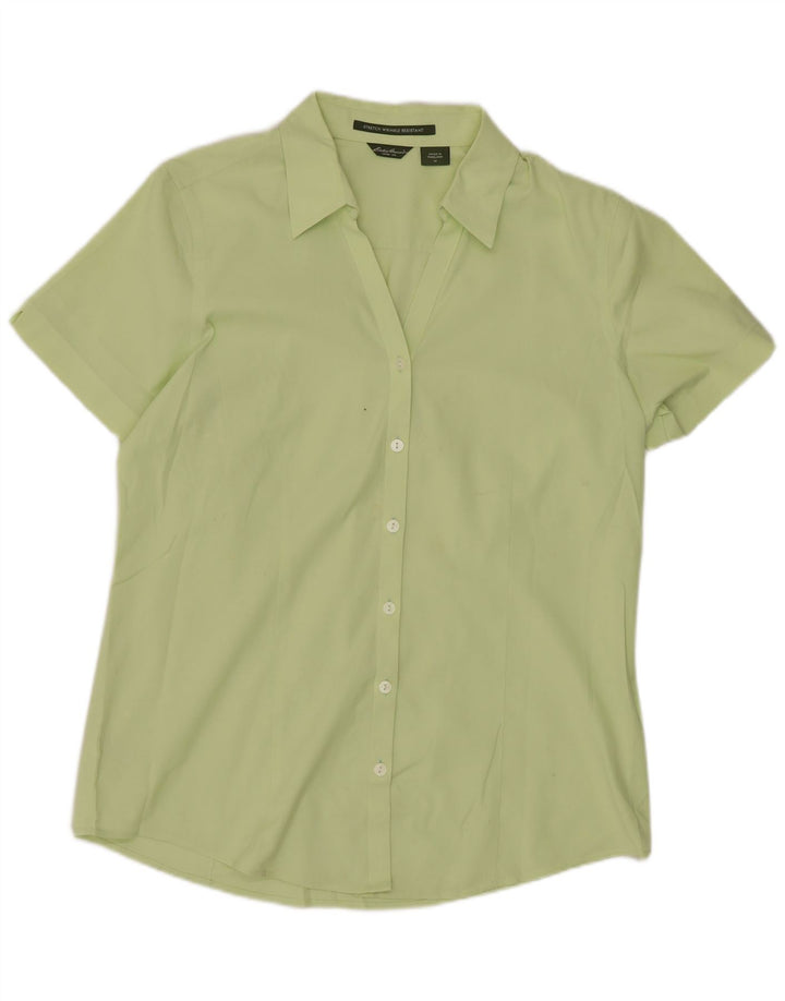 Eddie Bauer Womens Short Sleeve Shirt UK 14 Medium Green